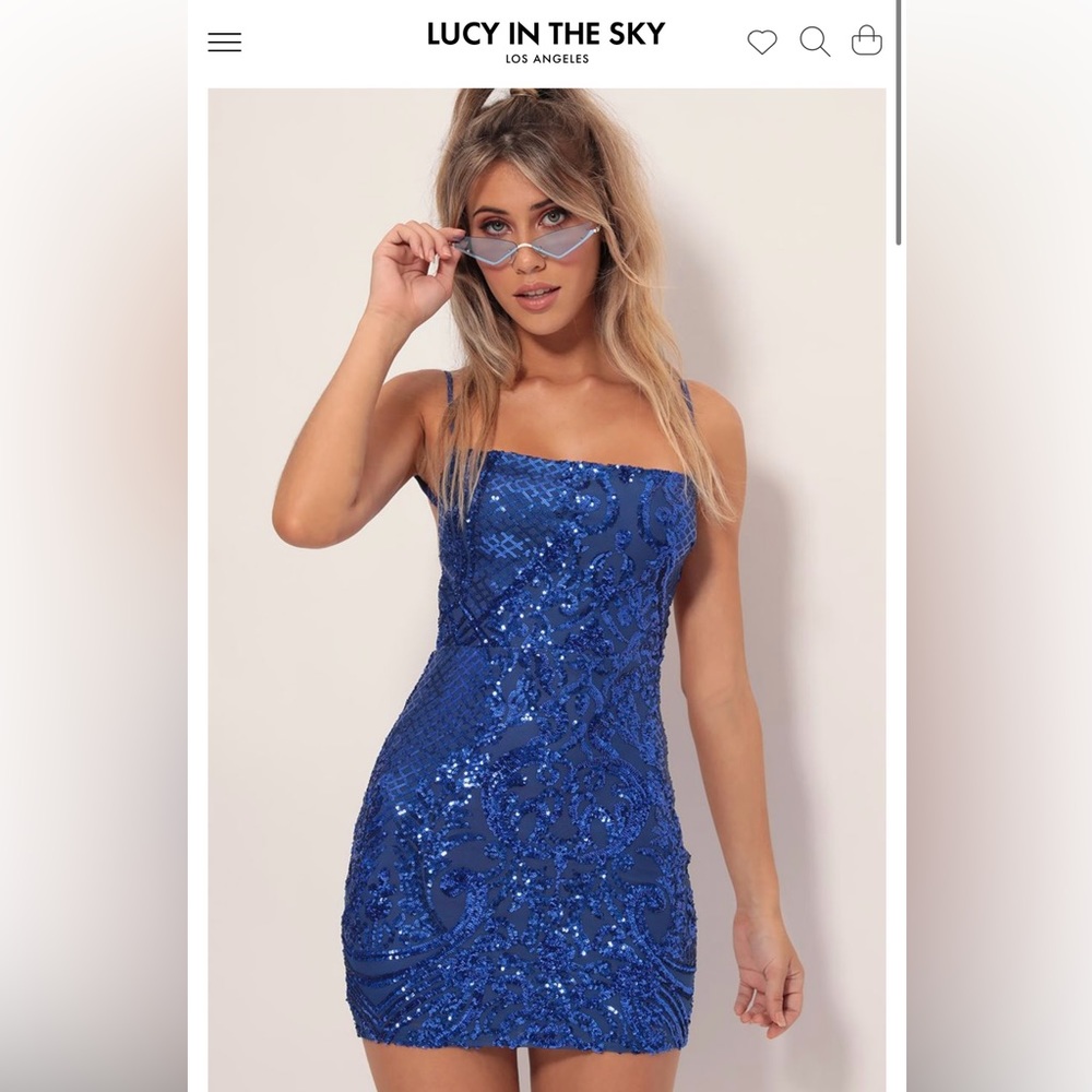 Lucy in the Sky Starstruck Sequin Dress in Royal Blue Size Small S